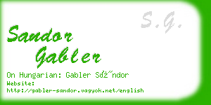 sandor gabler business card